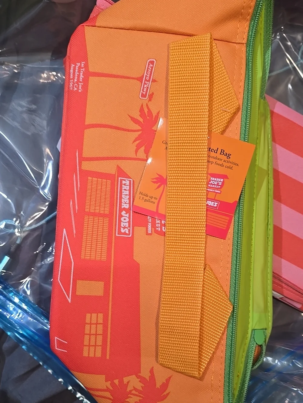 Trader Joe's Orange & Lime Reusable Insulated Tote